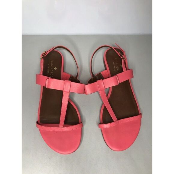 Kate Spade Hot Pink Leather Bow Open Toe Strap Sandals Women Sz 6.5MUS/37EU - Picture 6 of 16
